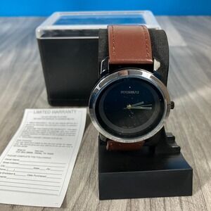 Rousseau Mens Quartz Watch Brown Leather Strap‎ New